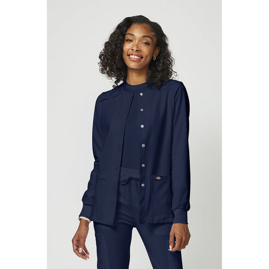 Women's EDS Essentials Snap Front Warm-Up Scrub Jacket - Navy - 1