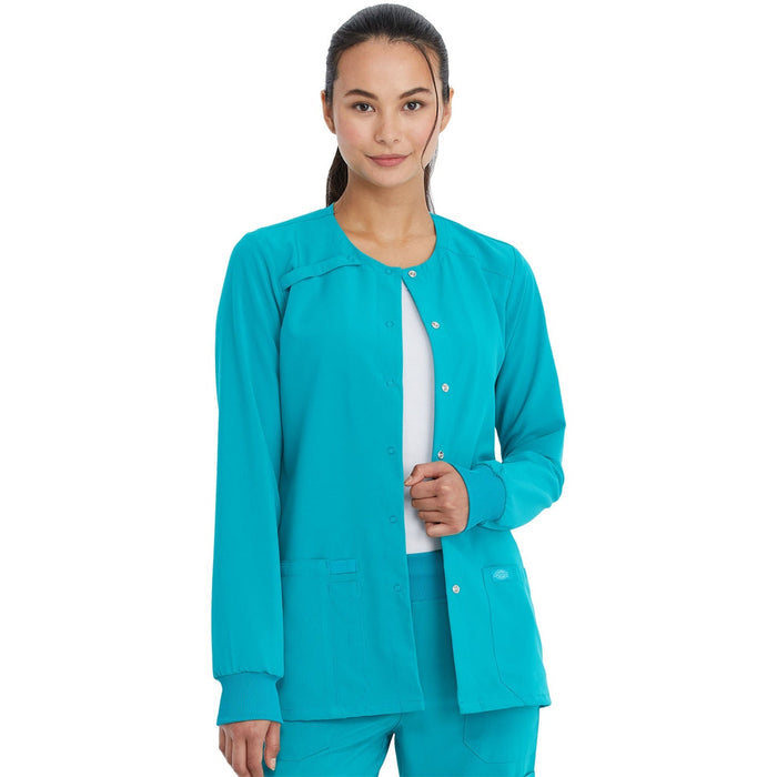 Women's EDS Essentials Snap Front Warm-Up Scrub Jacket - Teal Blue - 1