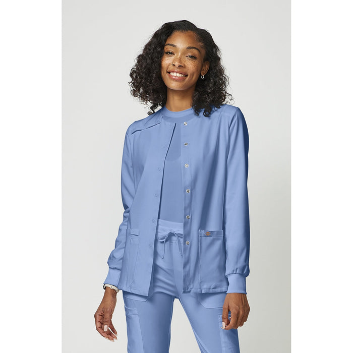 Women's EDS Essentials Snap Front Warm-Up Scrub Jacket - Ciel - 1
