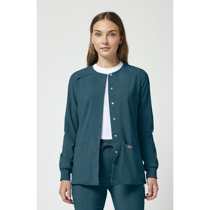 Women's EDS Essentials Snap Front Warm-Up Scrub Jacket - Caribbean Blue - 1