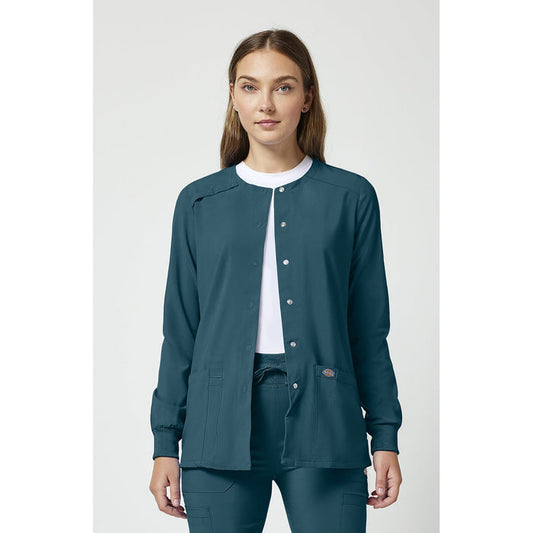 Women's EDS Essentials Snap Front Warm-Up Scrub Jacket - Caribbean Blue - 1