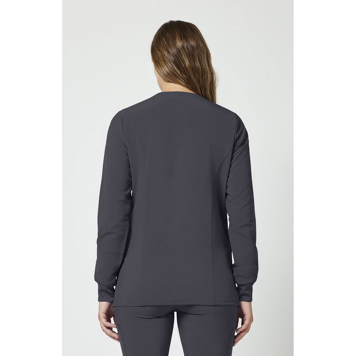 Women's EDS Essentials Snap Front Warm-Up Scrub Jacket - Pewter - 2