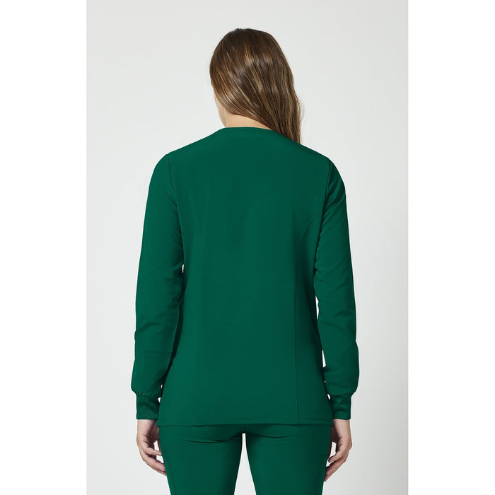 Women's EDS Essentials Snap Front Warm-Up Scrub Jacket - Hunter Green - 2