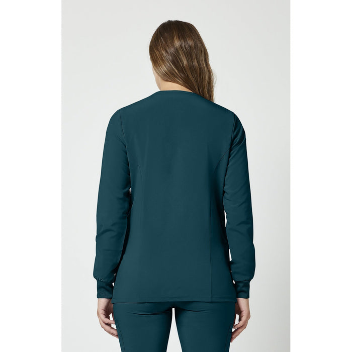 Women's EDS Essentials Snap Front Warm-Up Scrub Jacket - Caribbean Blue - 2