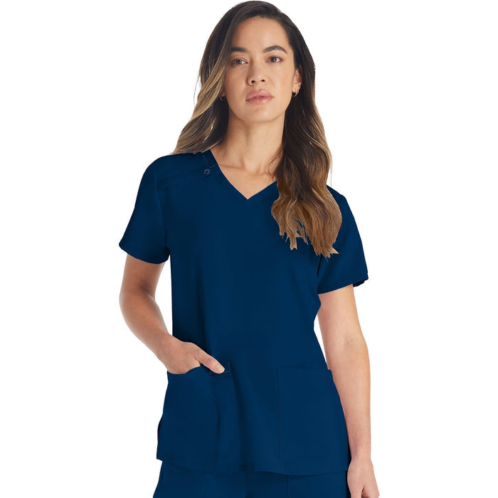 Women's EDS Essentials V-Neck Scrub Top - Navy - 1
