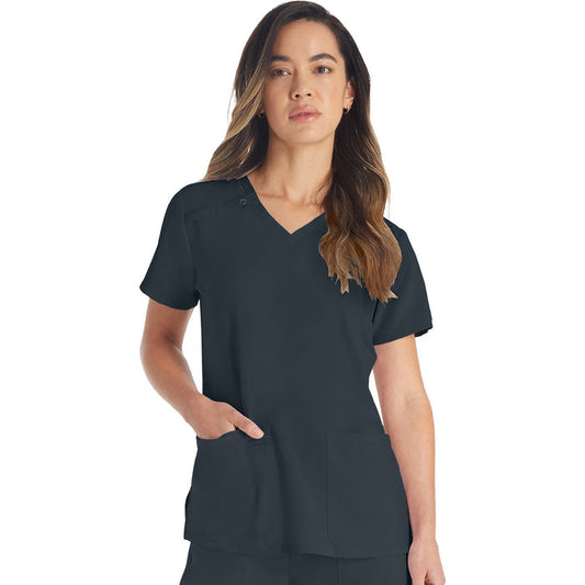 Women's EDS Essentials V-Neck Scrub Top - Pewter - 1