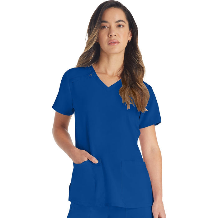 Women's EDS Essentials V-Neck Scrub Top - Galaxy Blue - 1