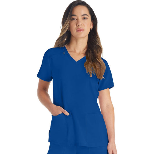 Women's EDS Essentials V-Neck Scrub Top - Galaxy Blue - 1