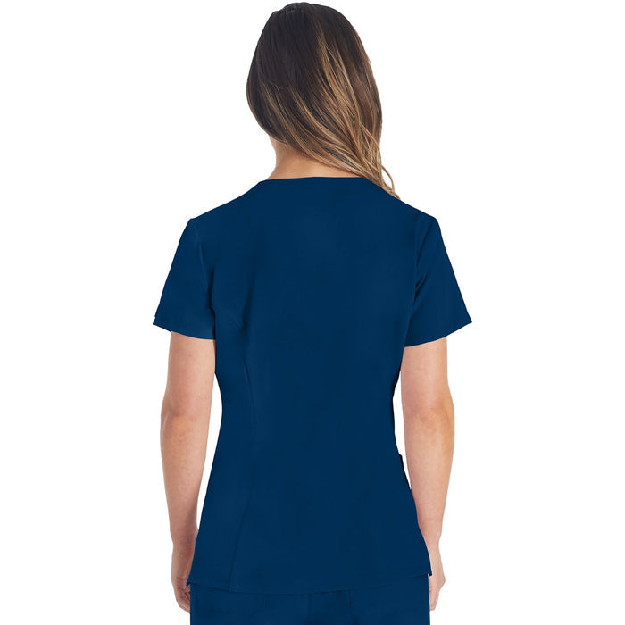 Women's EDS Essentials V-Neck Scrub Top - Navy - 2
