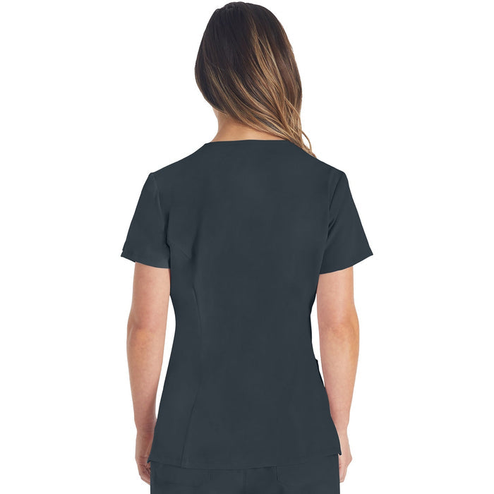 Women's EDS Essentials V-Neck Scrub Top - Pewter - 2