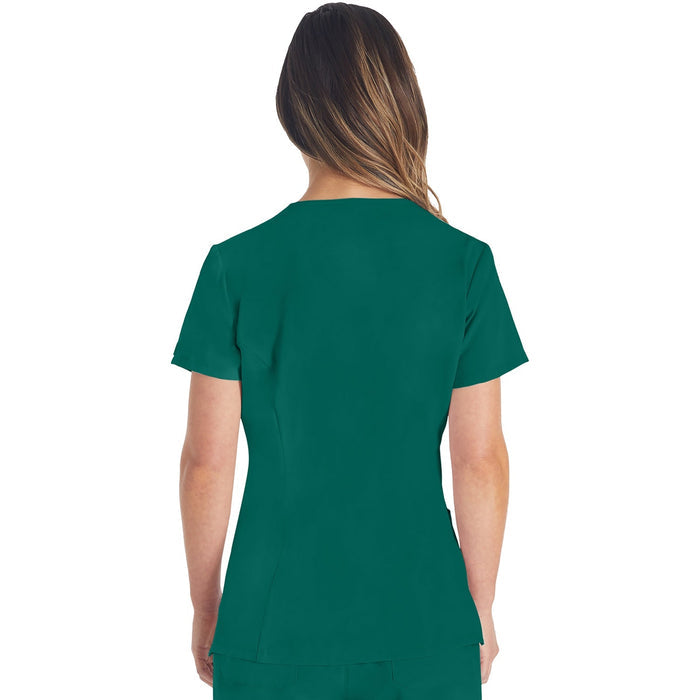 Women's EDS Essentials V-Neck Scrub Top - Hunter Green - 2