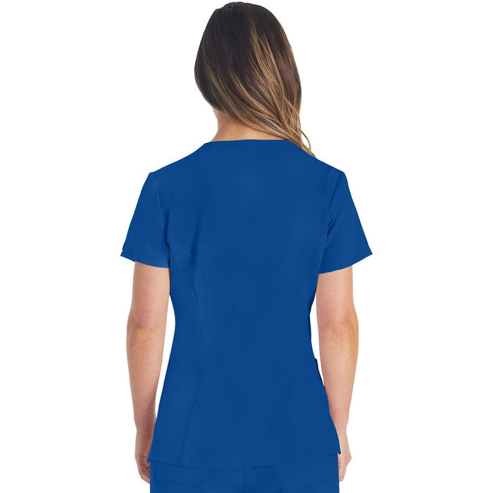 Women's EDS Essentials V-Neck Scrub Top - Galaxy Blue - 2