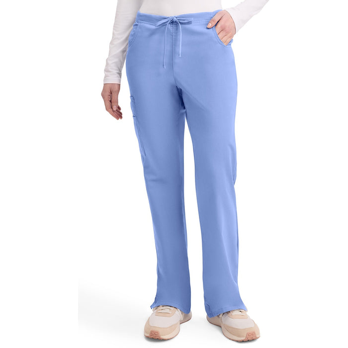 Women's EDS Signature Mid Rise Drawstring Cargo Scrub Pant - Ciel - 1