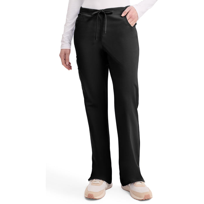 Women's EDS Signature Mid Rise Drawstring Cargo Scrub Pant - Black - 1