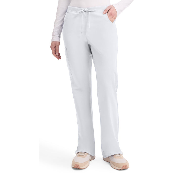 Women's EDS Signature Mid Rise Drawstring Cargo Scrub Pant - White - 1