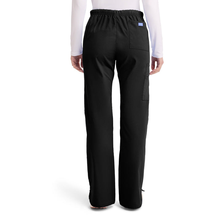 Women's EDS Signature Mid Rise Drawstring Cargo Scrub Pant - Black - 2