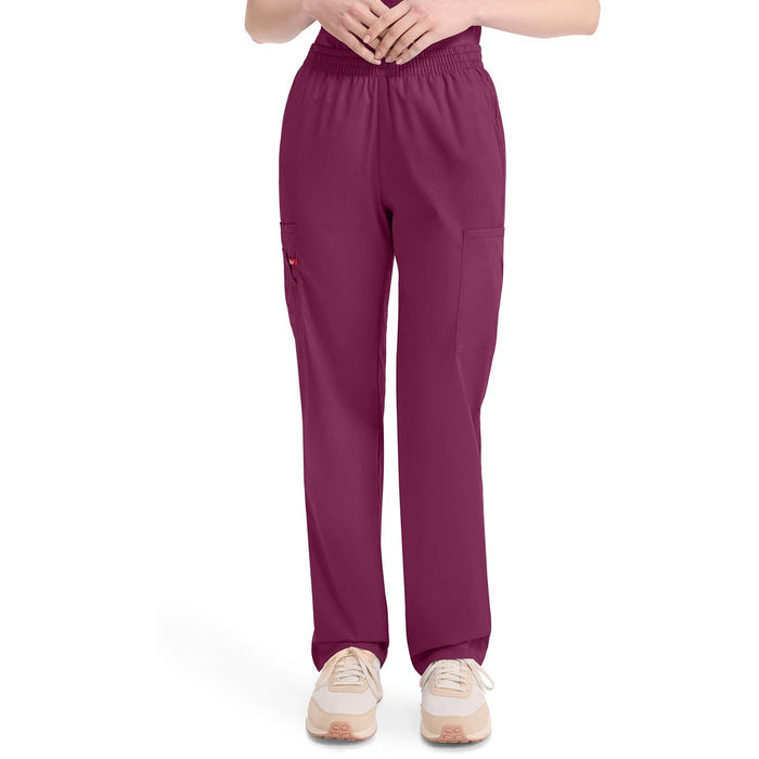 Women's EDS Signature Natural Rise Tapered Leg Pull-On Scrub Pant - Wine - 1