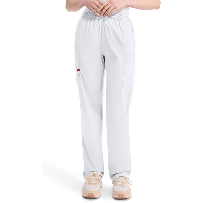 Women's EDS Signature Natural Rise Tapered Leg Pull-On Scrub Pant - White - 1