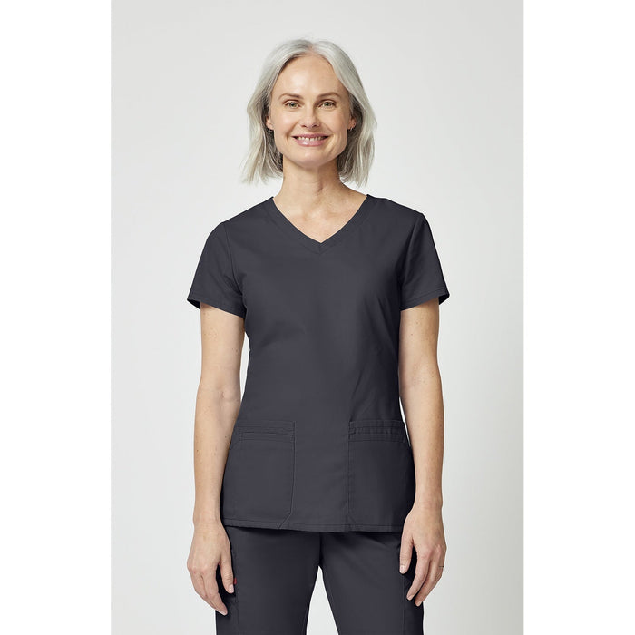 Women's EDS Signature V-Neck Scrub Top - Pewter - 1