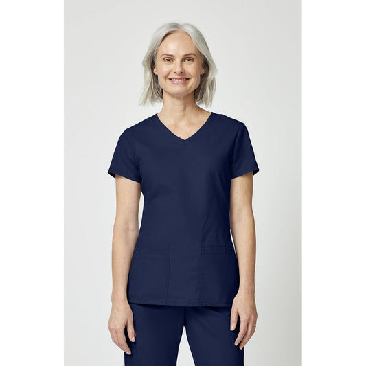 Women's EDS Signature V-Neck Scrub Top - Navy - 1