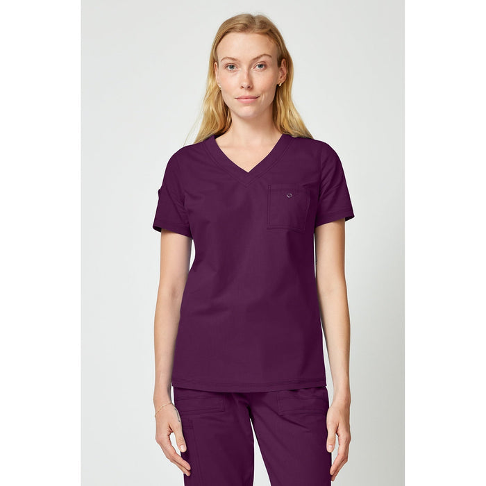 Women's Forge Tuck In Scrub Top - Wine - 1