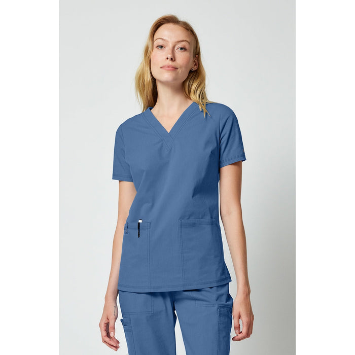 Women's Forge V-Neck Scrub Top - Vintage Blue - 1