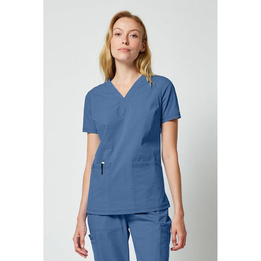 Women's Forge V-Neck Scrub Top - Vintage Blue - 1