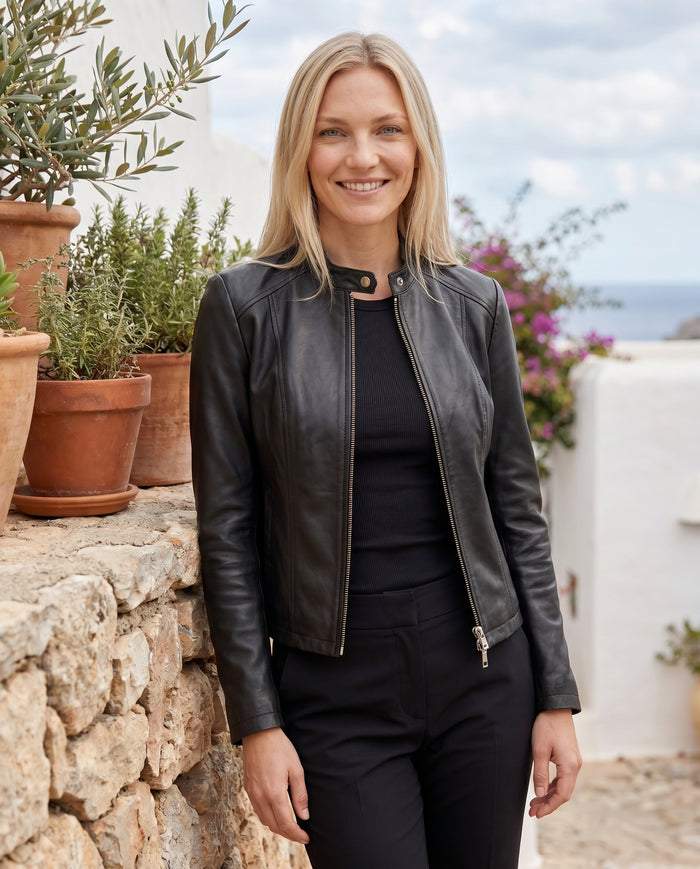 Penelope - Fitted Leather Jacket — hero shot