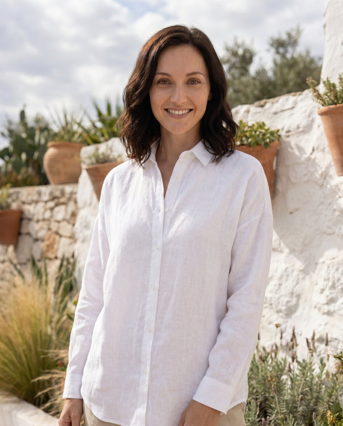 Iris - Linen Blouse — hero shot