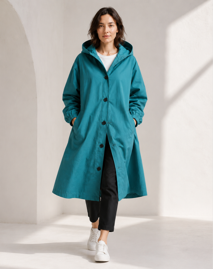 Women's Trench Coat – Lightweight Hooded Style – Everyday Wear