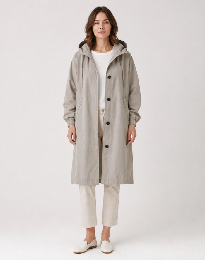 Women's Trench Coat – Lightweight Hooded Style – Everyday Wear
