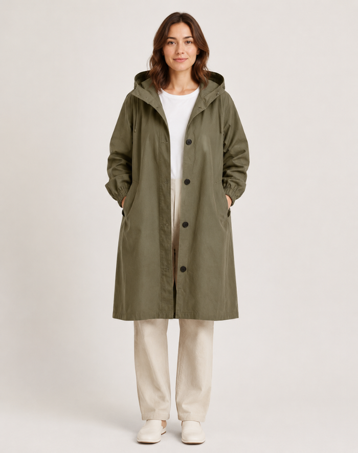 Women's Trench Coat – Lightweight Hooded Style – Everyday Wear