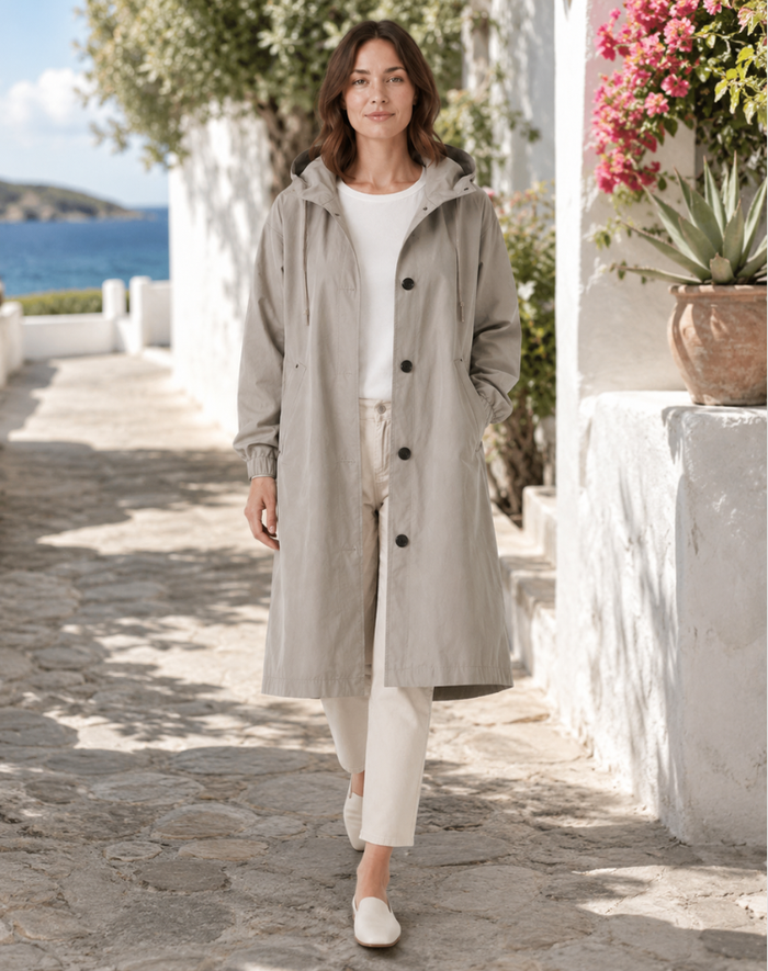 Women's Trench Coat – Lightweight Hooded Style – Everyday Wear