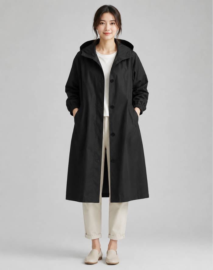 Women's Trench Coat – Lightweight Hooded Style – Everyday Wear