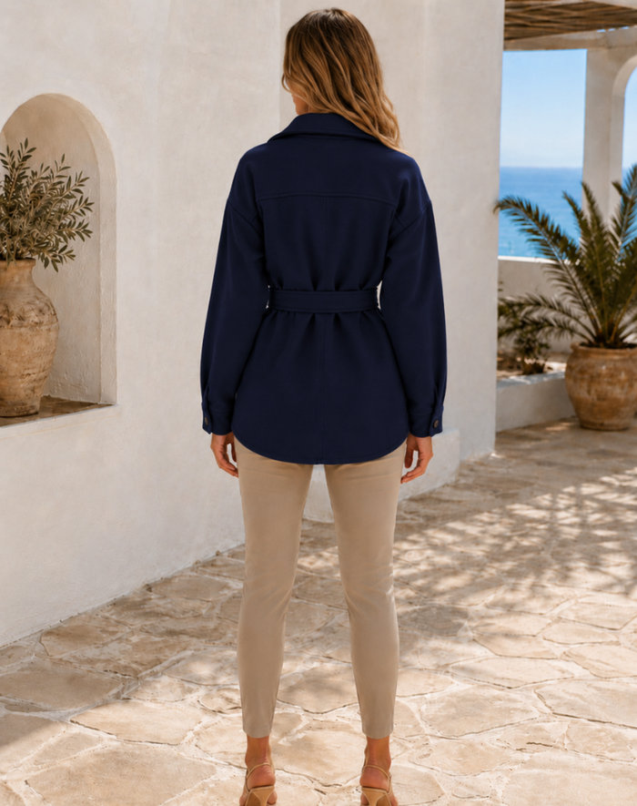 Women's Wool Jacket – Lightweight Buttoned Design – Casual Everyday Wear