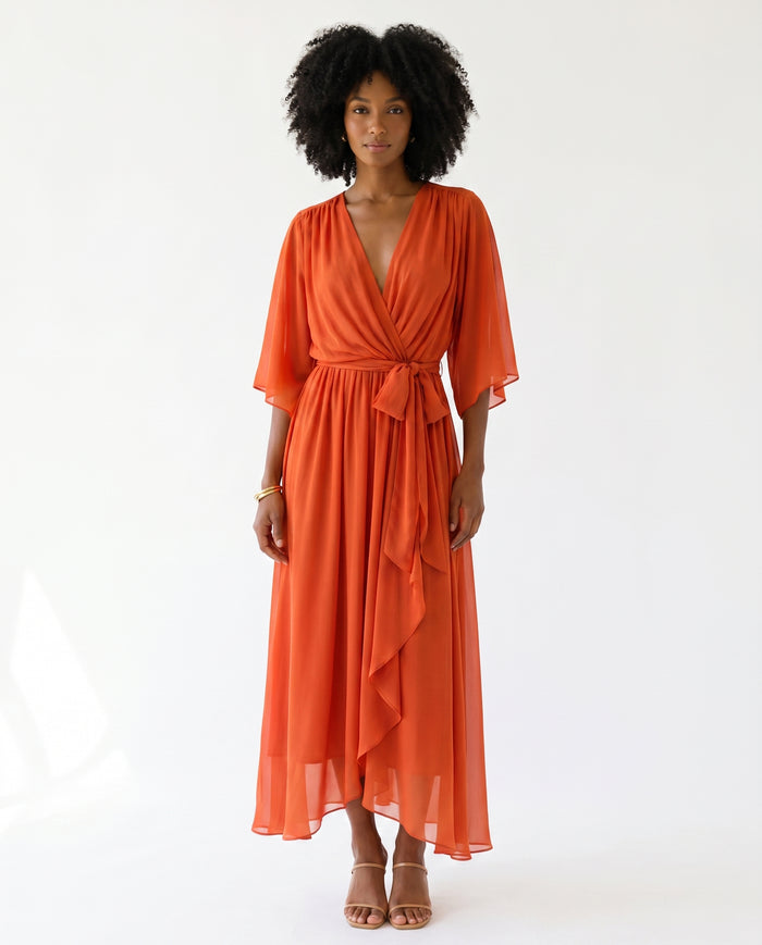 kate-wrap-midi-dress-orange-1