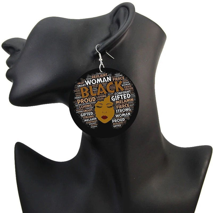 Wooden Africa Map Earrings.💥