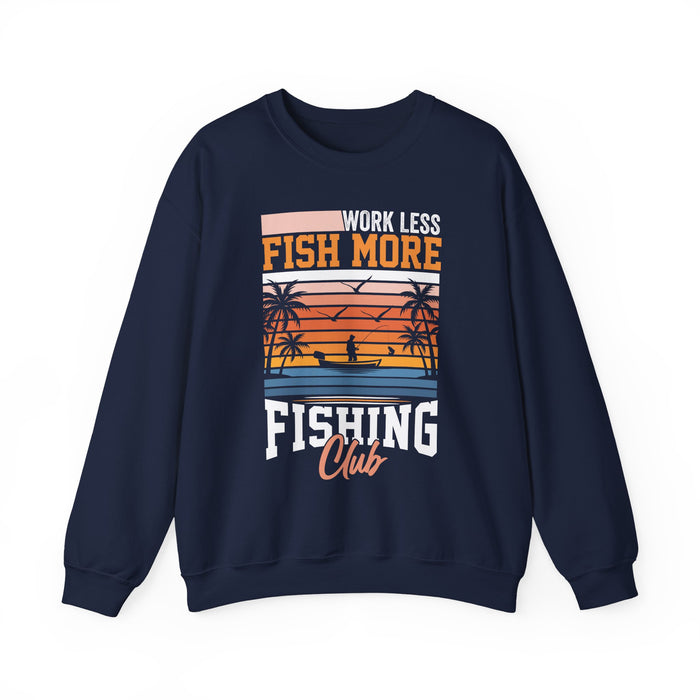 forest green sweatshirt with fishing club design detail