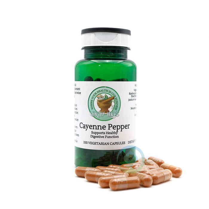 Worthy Herbs® Cayenne Pepper Vegetarian Soft-Gel Capsules - 100 ct