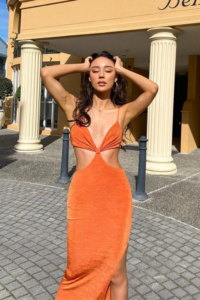 Xanadu Dress - Rust - Runway Goddess