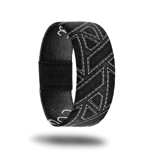 Outside Design of You’re the Best: black design with geometric stitched design
