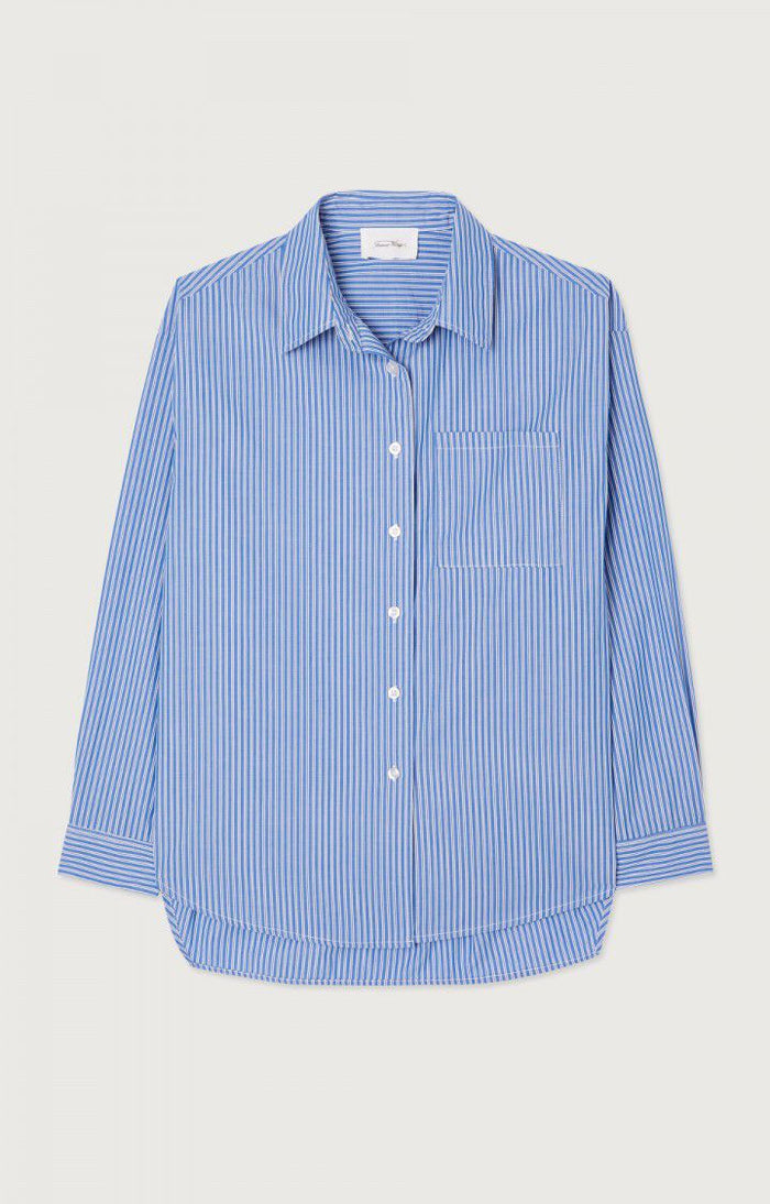 ZATYBAY SHIRT ZAT06A in Aqua Stripes by American Vintage