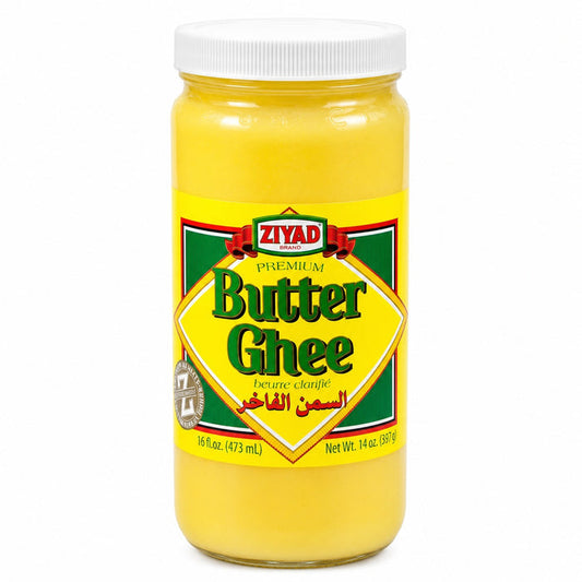 Ziyad Butter Ghee, rich clarified butter with a smooth, buttery flavor, ideal for cooking, frying, baking, and enhancing traditional and everyday recipes.